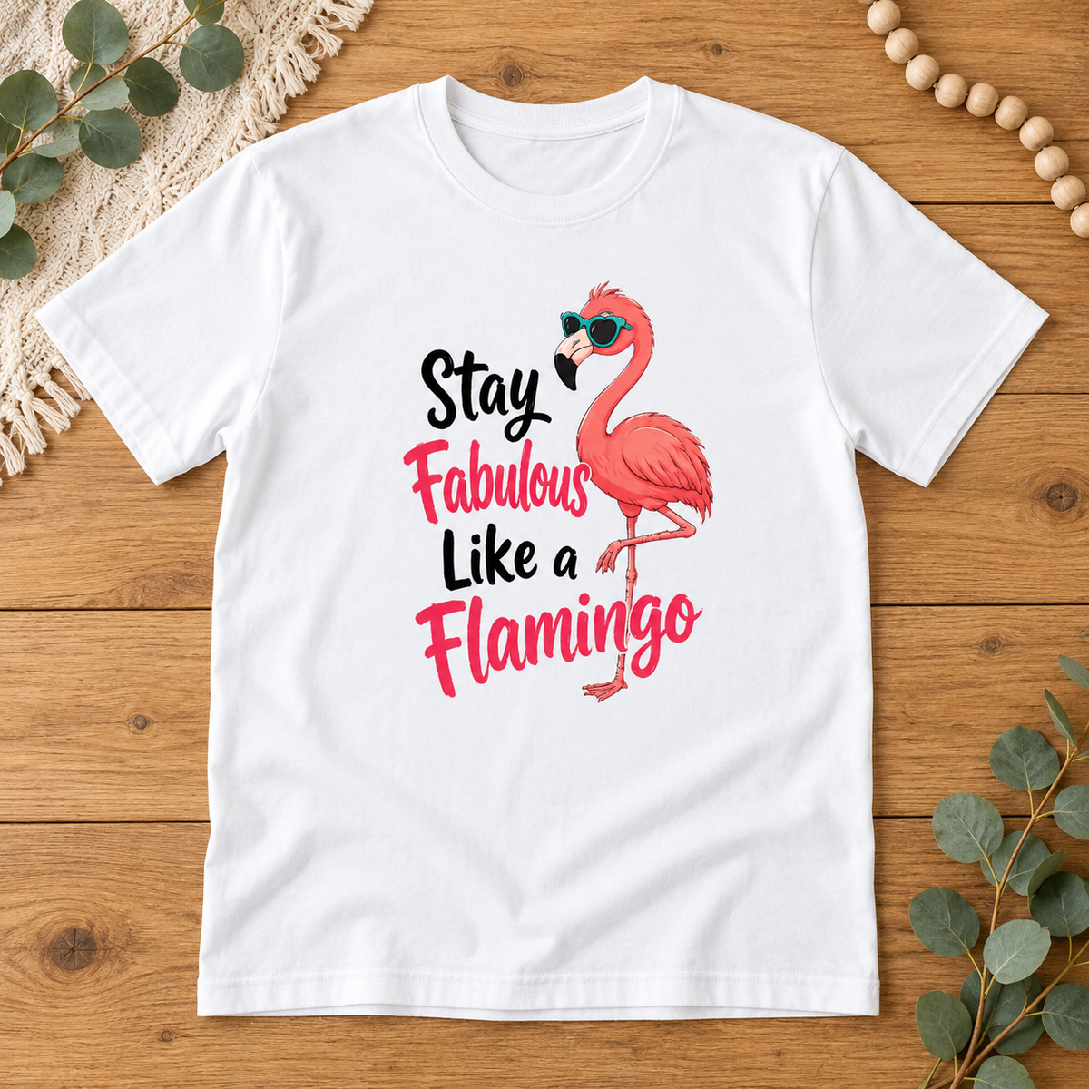 Stay Fabulous Like a Flamingo – Premium Unisex Crewneck T-Shirt | Bella + Canvas 3001