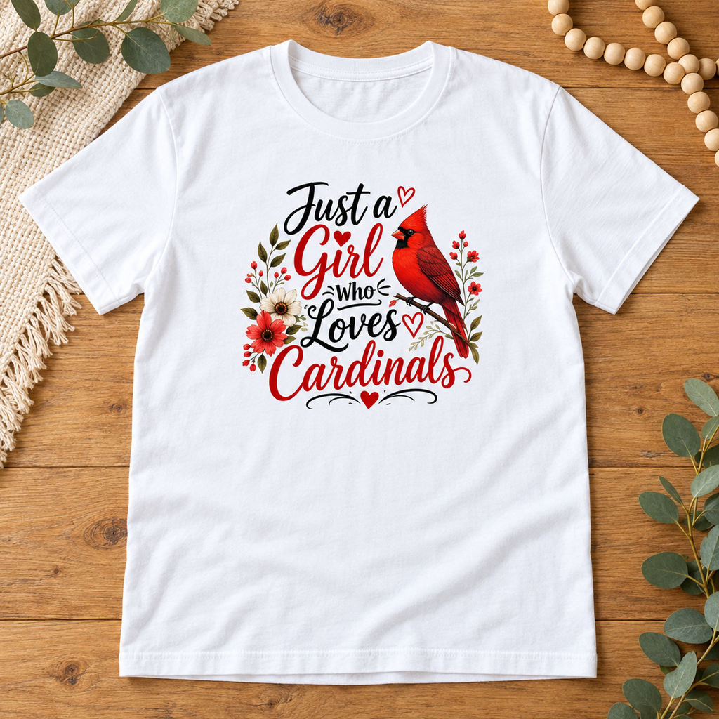 Just a Girl Who Loves Cardinals | Bella + Canvas 3001 Premium Unisex Crewneck