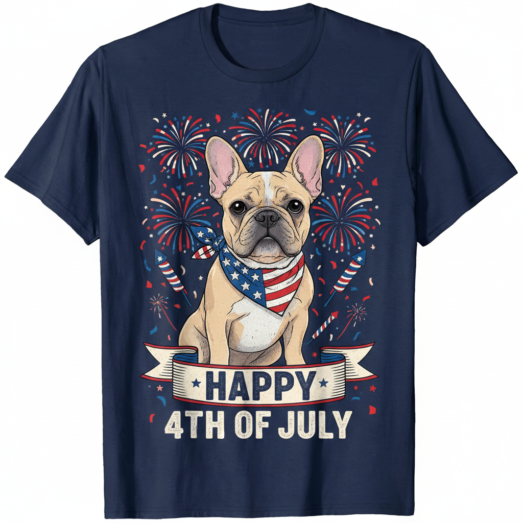Stars Stripes & French Bulldog Smiles - T-Shirt