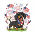 Freedom Fireworks & Dachshund Kisses - T-Shirt